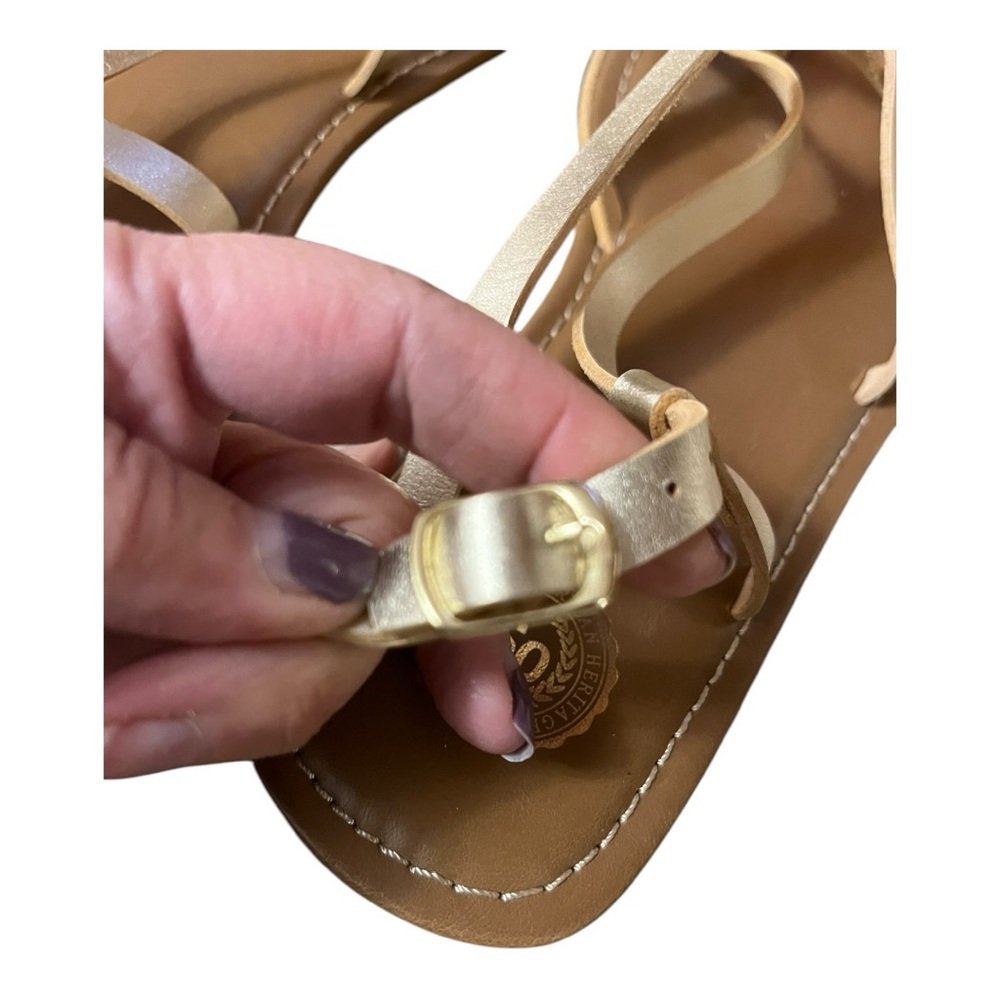 SO brand gold straps flat sandals from Kohl’s - Picture 2 of 8